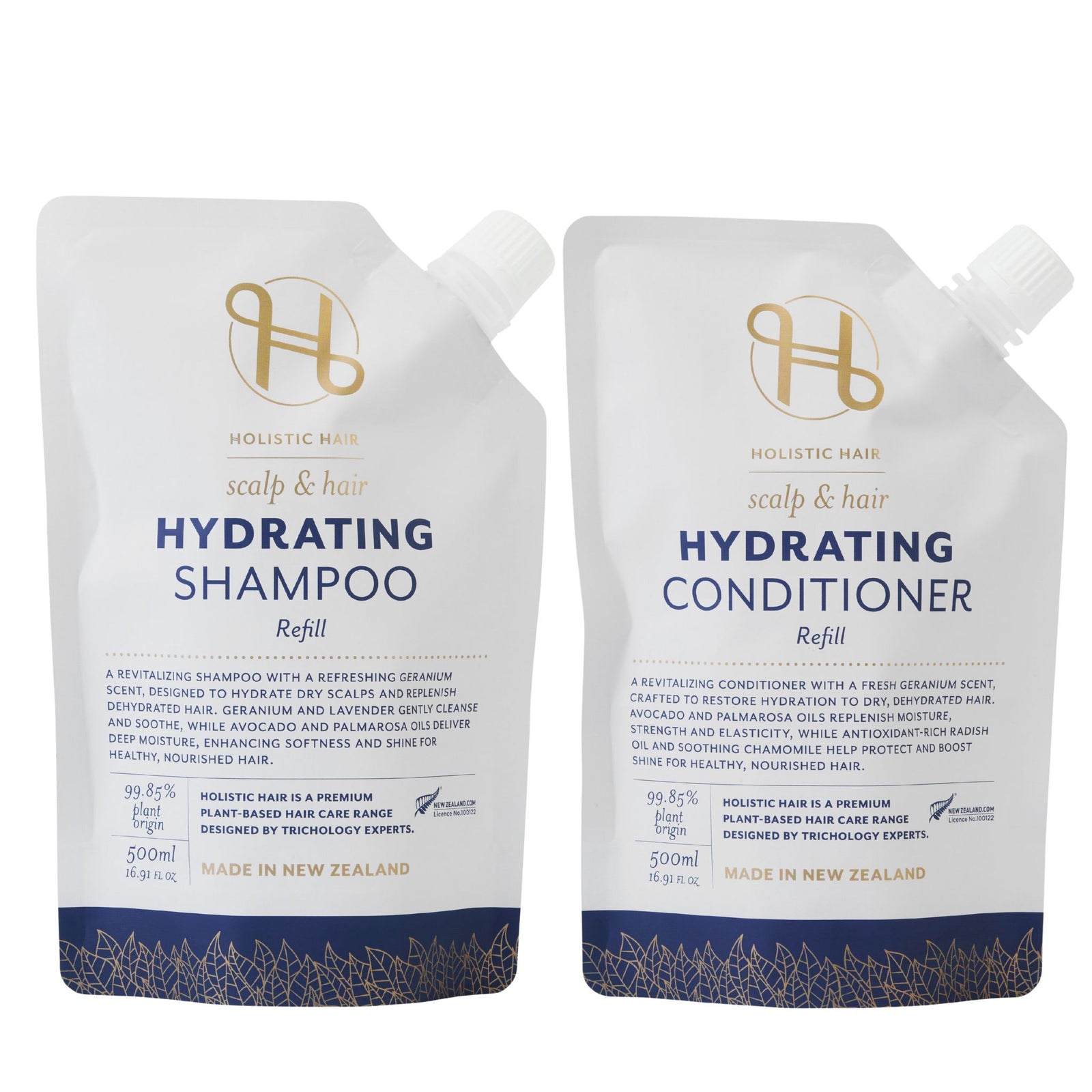 Hydrating Shampoo and Conditioner Refill Pouch Set 500ML , Shampoo & Conditioner Set , Holistic Hair® , HSCRefillSet