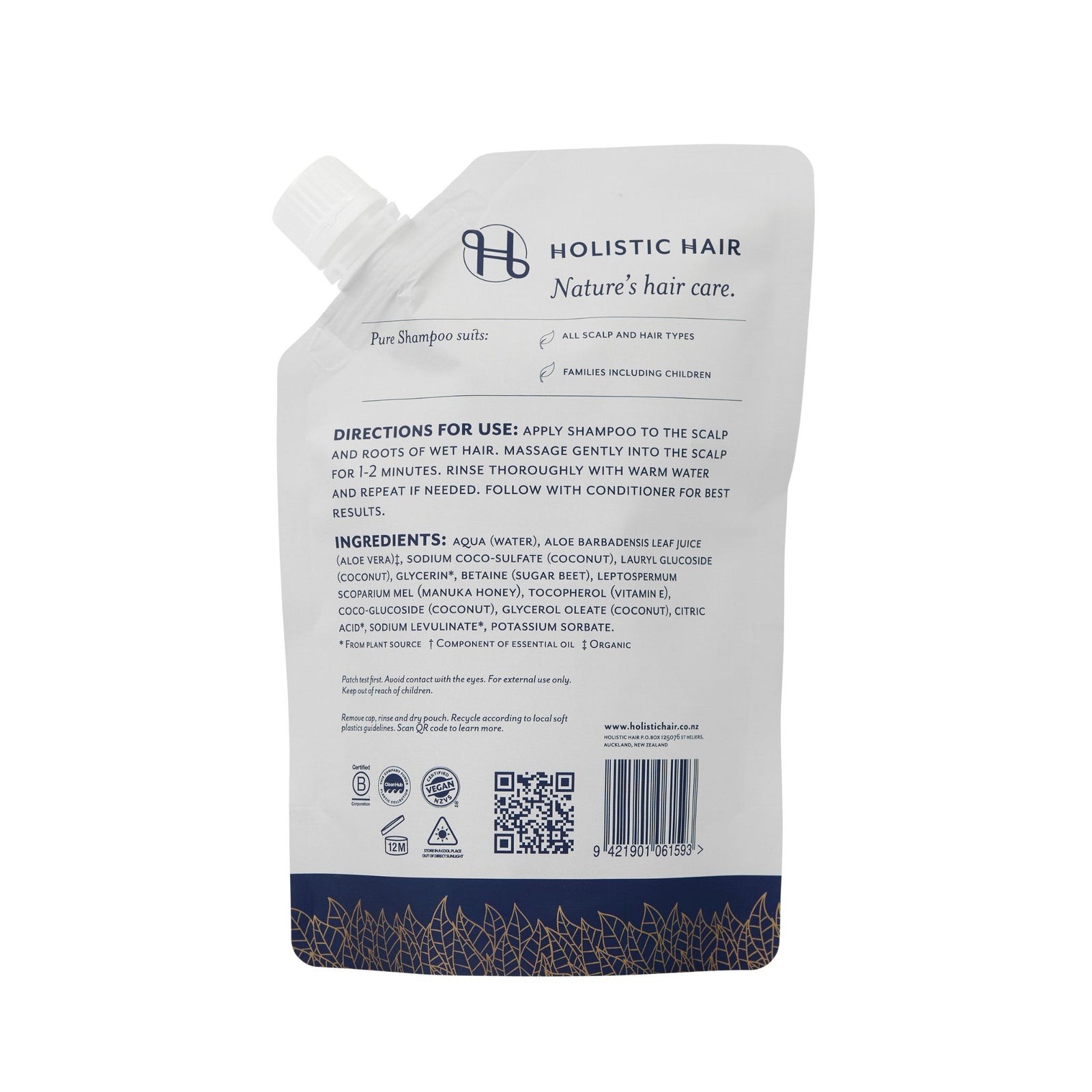 Pure Shampoo Refill Pouch 500ml , Shampoo , Holistic Hair® , PureShampooBack