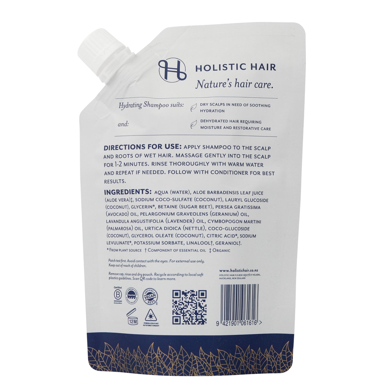 Hydrating Shampoo Refill Pouch 500ml , Shampoo , Holistic Hair® , HydratingShampooBack