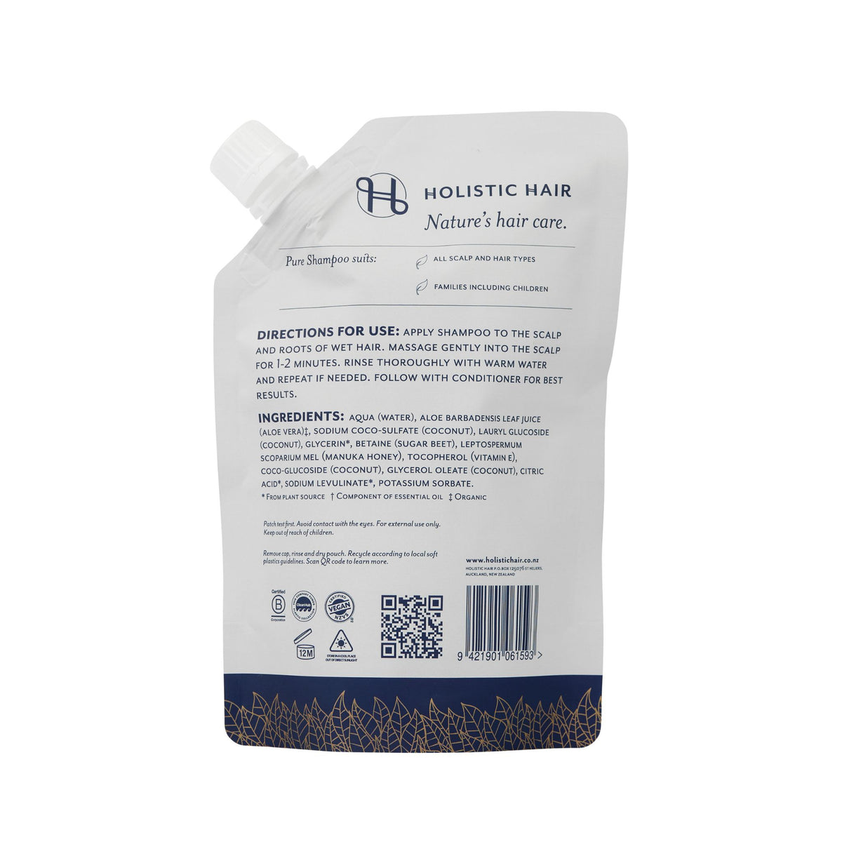 Pure Shampoo Refill Pouch 500ml , Shampoo , Holistic Hair® , PureShampooBack