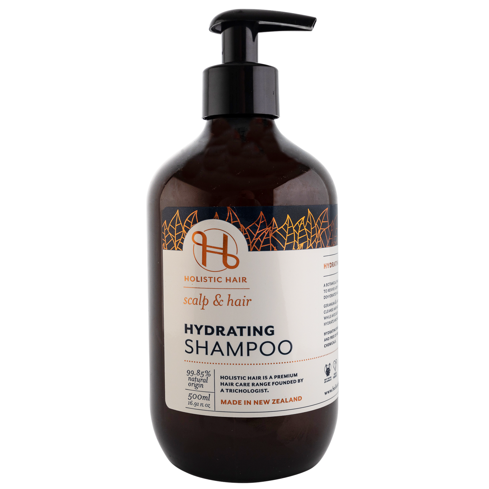 Plant-based shampoo for dry scalp and hair, featuring Avocado, Lavender, and Palmarosa.