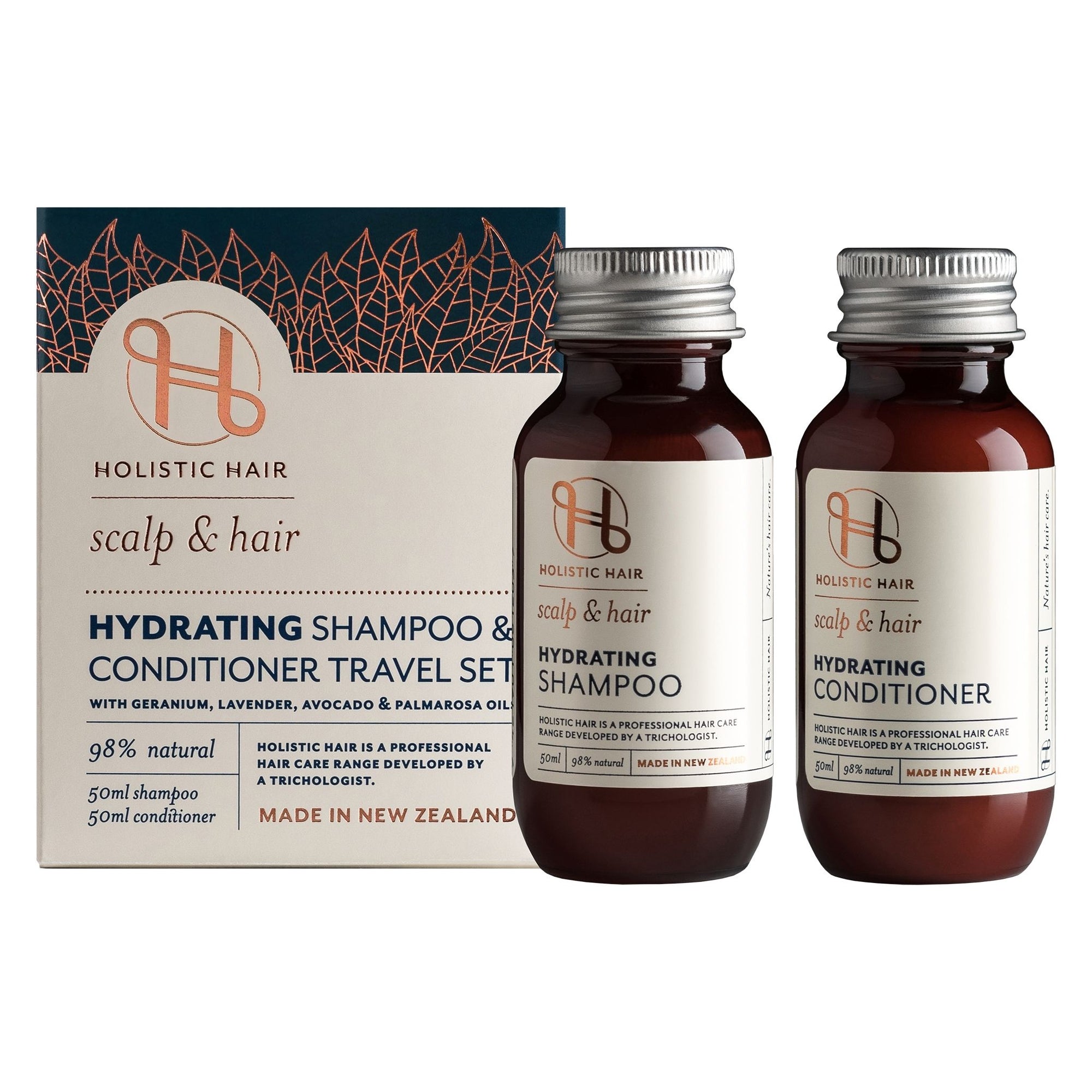 Hydrating Shampoo and Conditioner Set with natural ingredients to nourish dry, dehydrated hair.